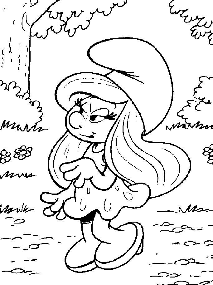 coloriage schtroumpfette
