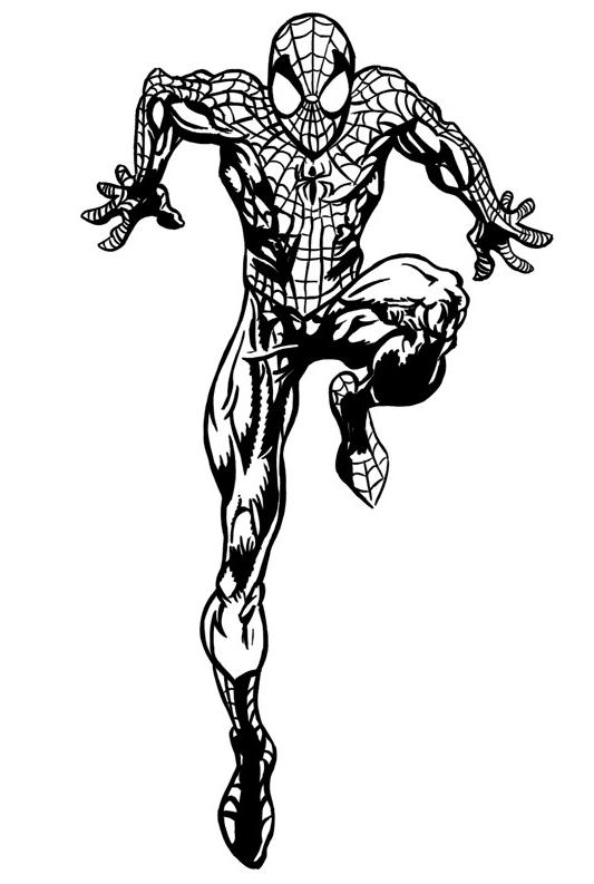 Coloriage a imprimer spiderman sur la pointe des pieds coloriage spiderman sur la pointe des pieds