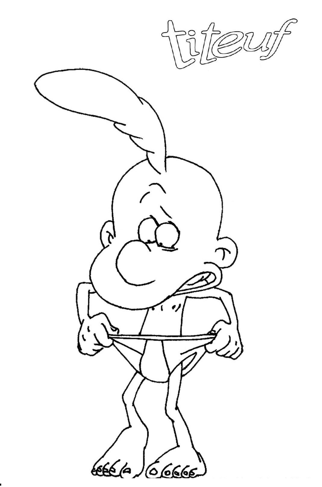 Coloriage a imprimer titeuf en slip gratuit et colorier coloriage titeuf en slip