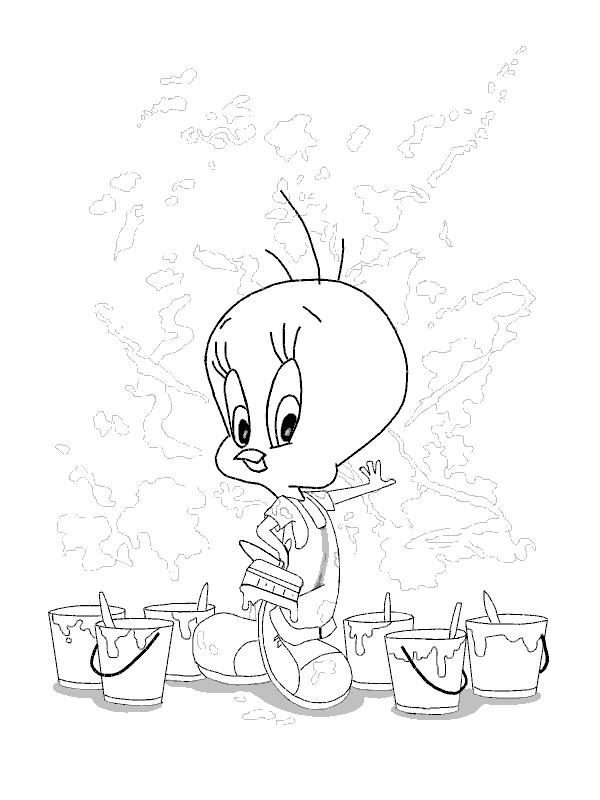 coloriage titi artiste peintre
