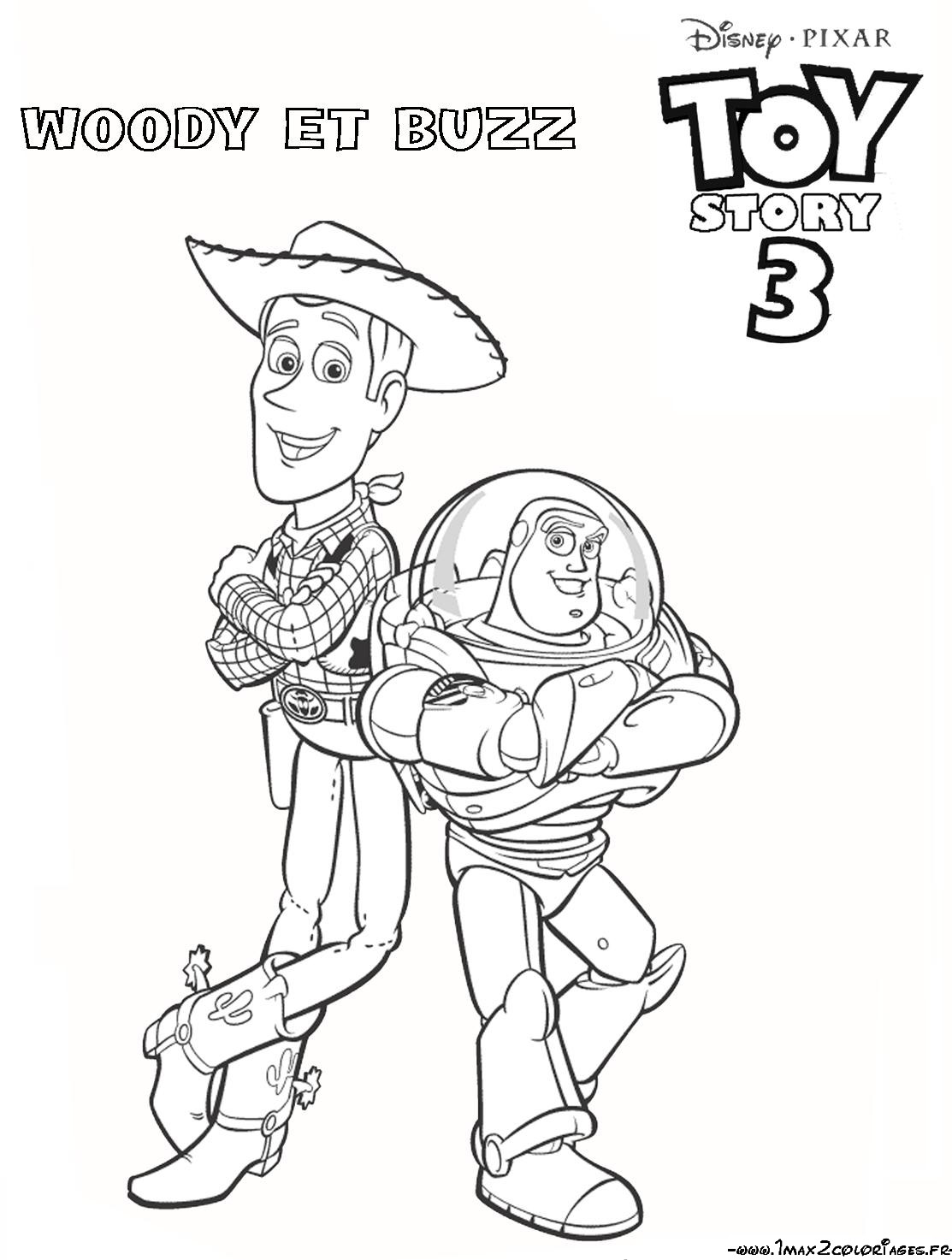 coloriage toy story 3 woody et buzz