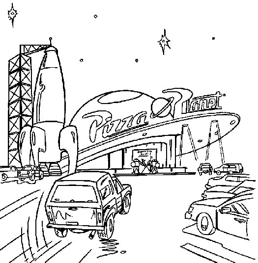 Pizza Planet Truck Coloring Page