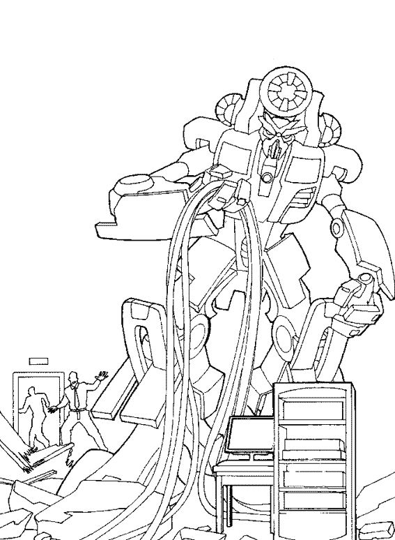 coloriage transformers detruisant tout