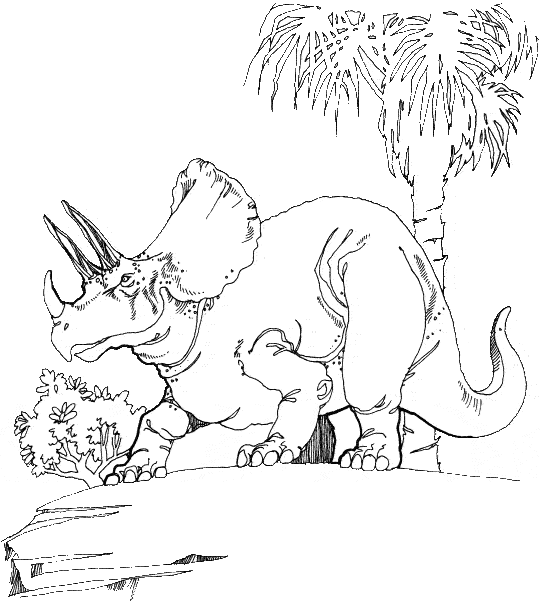 Coloriage a imprimer triceratops gratuit et colorier