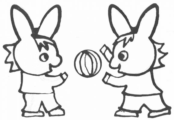 coloriage trotro joue au ballon avec son ami