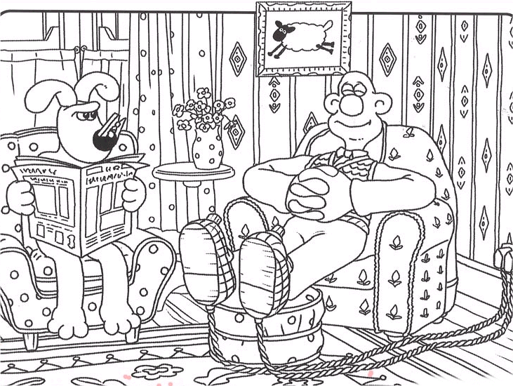 wallace and gromit were rabbit coloring pages - photo #32