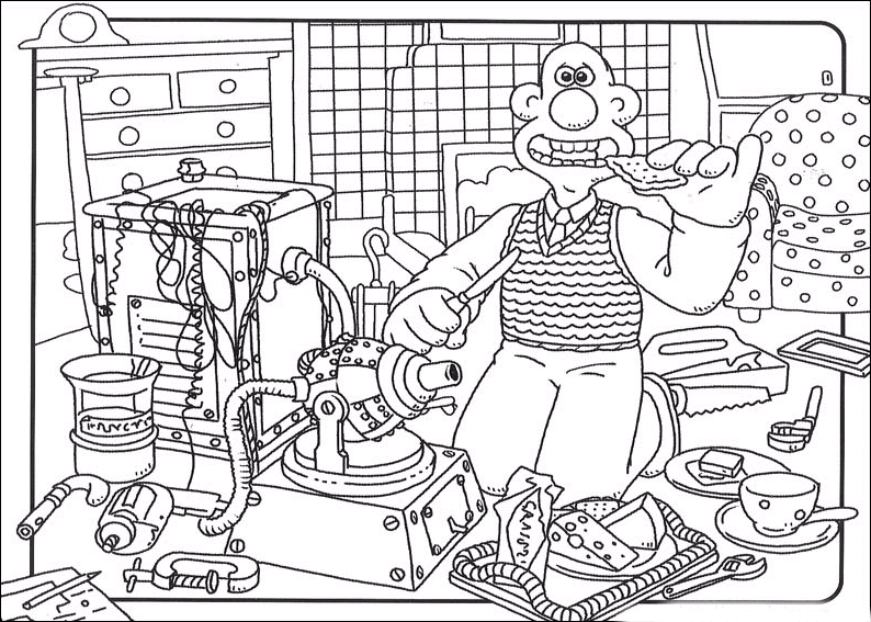 wallace and gromit were rabbit coloring pages - photo #31